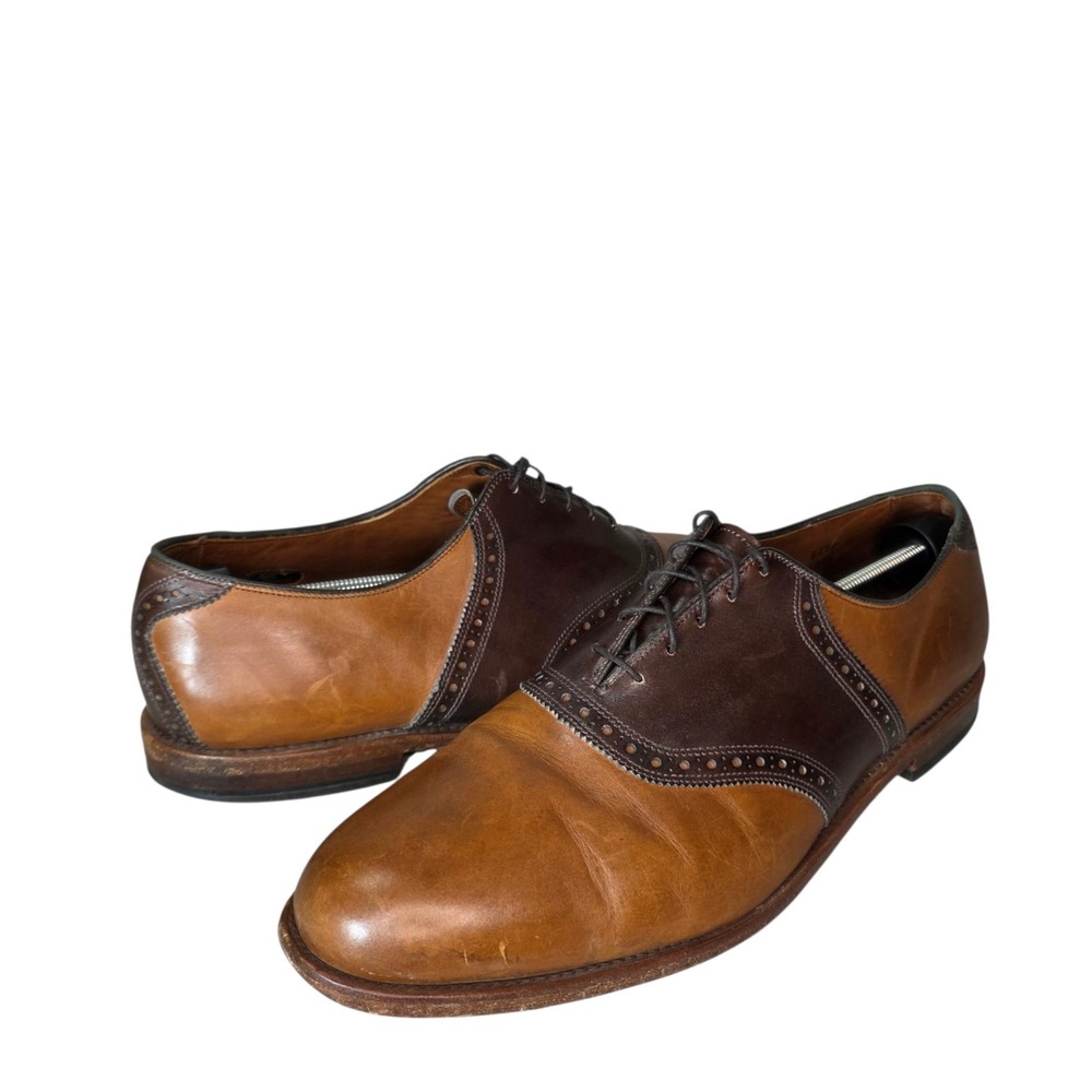 Allen Edmonds Shelton 2.0 Mens 14D Brown Two Tone Saddle Oxfords Needs Repair